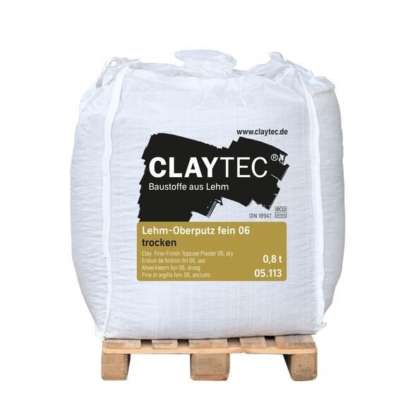 CLAYTEC Lehm-Oberputz fein 06 - 800 kg Big-Bag