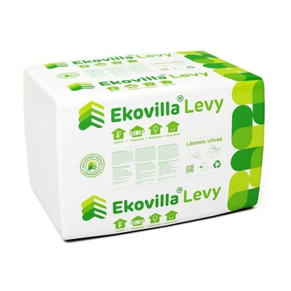EcoUp Ekovilla Levy Zellulose-Dämmmatte 87 x 56,5 cm (50 mm) - 12 Platten (5,8986 m²)