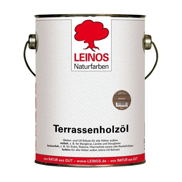 Leinos Terrassenholzöl 236 Bräunlich - 2,5 l Kanister