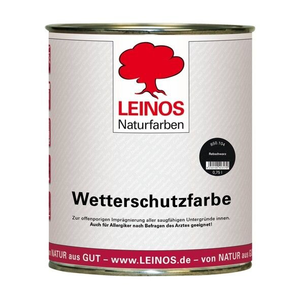 Leinos Wetterschutzfarbe auf Ölbasis 850 Rebschwarz - 0,75 l Dose