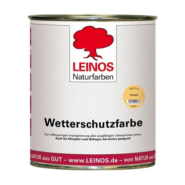 Leinos Wetterschutzfarbe auf Ölbasis 850 Maisgelb - 0,75 l Dose