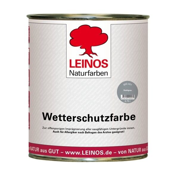 Leinos Wetterschutzfarbe auf Ölbasis 850 Stahlgrau - 0,75 l Dose