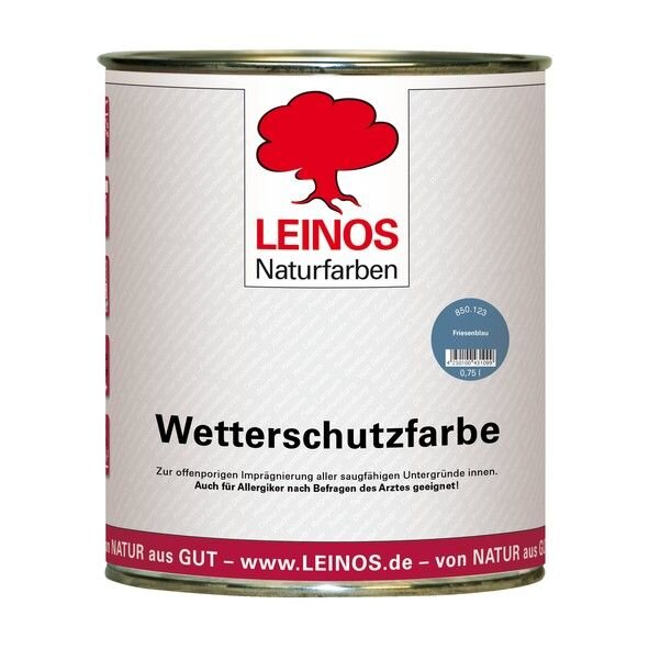 Leinos Wetterschutzfarbe auf Ölbasis 850 Friesenblau - 0,75 l Dose