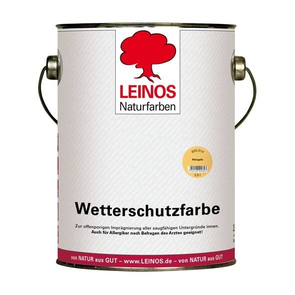 Leinos Wetterschutzfarbe auf Ölbasis 850 Maisgelb - 2,5 l Kanister
