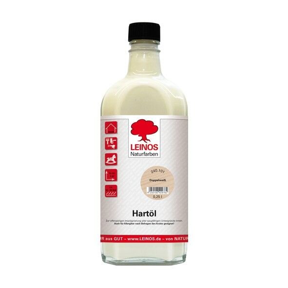 Leinos Hartöl 240 Doppelweiß - 0,25 l Flasche