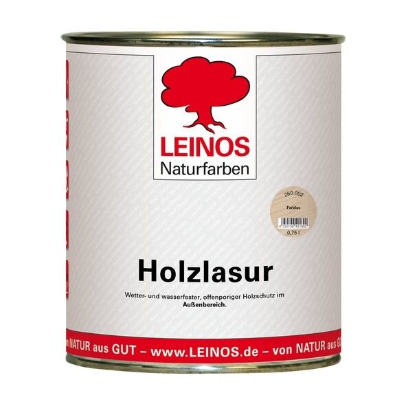 Leinos Holzlasur für außen 260 Farblos - 0,75 l Dose