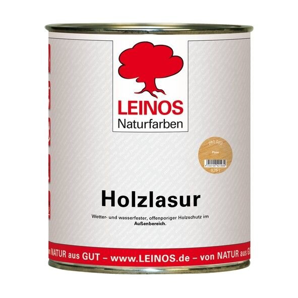 Leinos Holzlasur für außen 260 Pinie - 0,75 l Dose