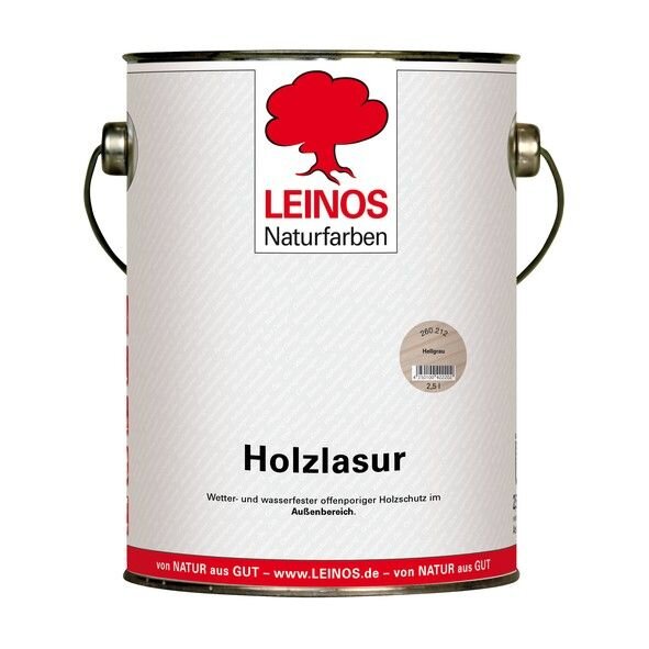 Leinos Holzlasur für außen 260 Hellgrau - 2,5 l Dose