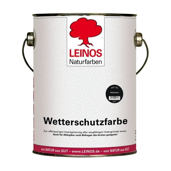 Leinos Wetterschutzfarbe auf Ölbasis 850 Anthrazitgrau - 2,5 l Kanister